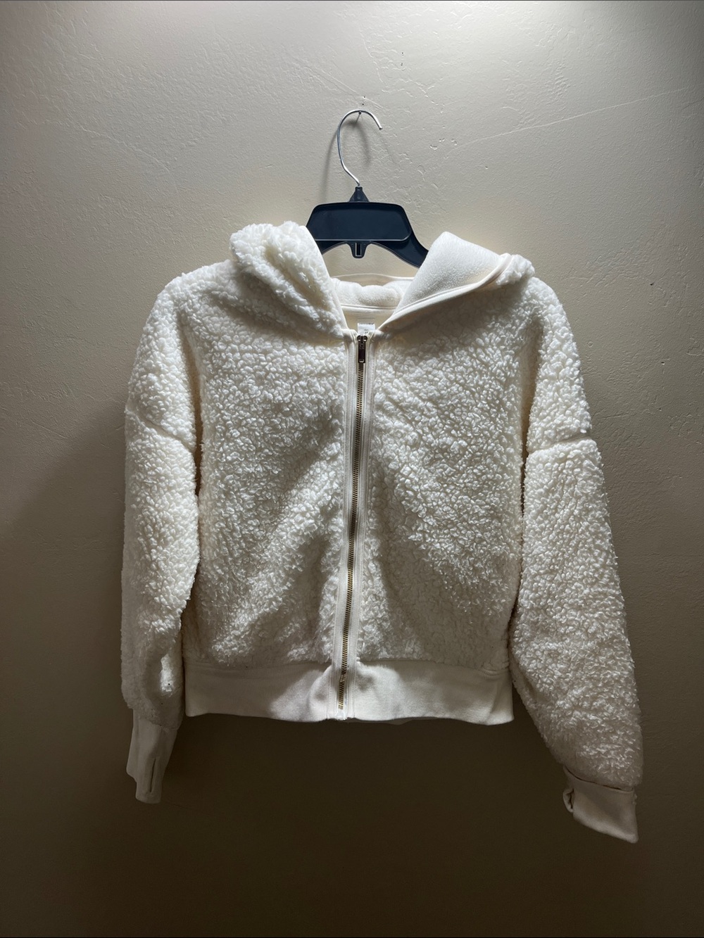 Marika Cream Teddy Sherpa Zip Hoodie